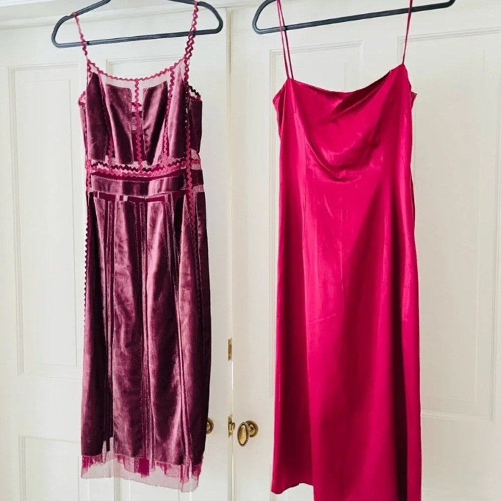 Alberta Ferretti magenta red velvet and tulle dress - Picture 11 of 11